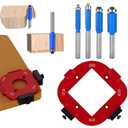2-Piece 4-in-1 Rounded Corner Router Template, Aluminium Alloy Edge Guide Radius Template, Complete with 4 milling Cutters, for Woodworking Applications Rounded Corner arc Cutting and DIY Project