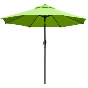 Sunnyglade 9' Patio Umbrella Outdoor Table Umbrella with 8 Sturdy Ribs (Grass Green)