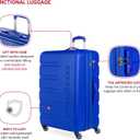 SwissGear 7366 Signature Hardside Expandable Luggage with Spinner Wheels, TSA Lock, Cobalt, Checked-Large 27-Inch