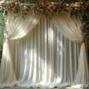 20x10ft Wrinkle Free Ivory Backdrop Curtain for Parties Soft Fabric Drapes Wedding Ivory Curtain Backdrop for Birthday Party Decorations Background for Photography 5x10ft,4 Panels