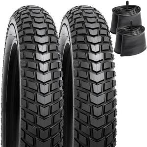 2-PCS 26" Heavy Duty Fat E-Bike Tires 26 x 4.0/98-559 and 26"x4.0" Heavy Duty Bike Tubes Scharder Valve Compatible with 26x4.0 26x4 E-Bike All-Terrain Directional Tread Bicycle Tires and Tubes(Y-1140)