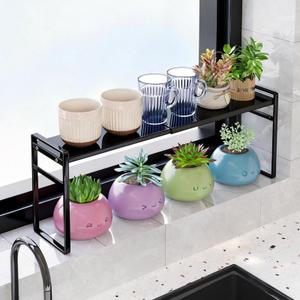 Expandable Narrow Tall Storage Shelf with Anti-Detach Buckle - Multi-Use Organizer for Over Sink, Kitchen Counter, Windowsill Plants, Bathroom Vanity, Office Desk, Entryway & Laundry Room