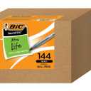 BIC Round Stic Xtra Life Ballpoint Pen, Ultra Long Lasting and Consistent Performance, 144-Count in Black Ink