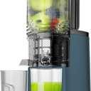 Cold Press Juicer, 5.8" Wide Feed Chute Juice Extractor Machine with 400W, High Juice Yield, Slow Masticating Juicer for Whole Vegetables & Fruits, Premium Silver
