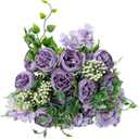 KAOYOO 4 PCS Artificial Peony Bouquet Short Stem for DIY Wedding Decoration Bridal Bouquet Home Decorations(Purple 4-PCS)