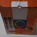 Karaoke Machine, Portable Bluetooth Speaker with 2 Wireless Microphones for Adults & Kids with Lights, Karaoke Microphone with PA System Supports USB/TF/FM/AUX for Home Party Home System Packages (Black)