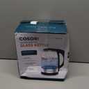 Cosori Electric Kettle, No Plastic Filter & Spout, 1.8Qt Tea Kettle & Hot Water Boiler For Coffee & Tea, Water Heater & Teapot, Automatic Shut Off, Borosilicate glass, Black, 1500W