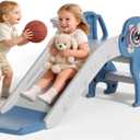 BIERUM Toddler Slide, 4 in 1 Kids Slide for 1-3 Indoor Outdoor, 45.3"x15.7"x19.7"