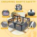 Foldable Baby Playpen, 50"x50" Playpen for Babies and Toddlers, Portable Play Yard with Mat, Baby Fence Play Area, Anti-Slip Pack and Play, Extra Large Play Pen Indoor Outdoor Kids Activity Center
