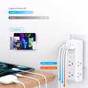 Surge Protector Outlet Extender - with Rotating Plug, 6 AC Multi Plug Outlet with 4 USB Ports (2 USB C), 1800J Wall Charger, 3-Sided Power Strip with Spaced Outlet Splitter for Home, Office, Travel (White)