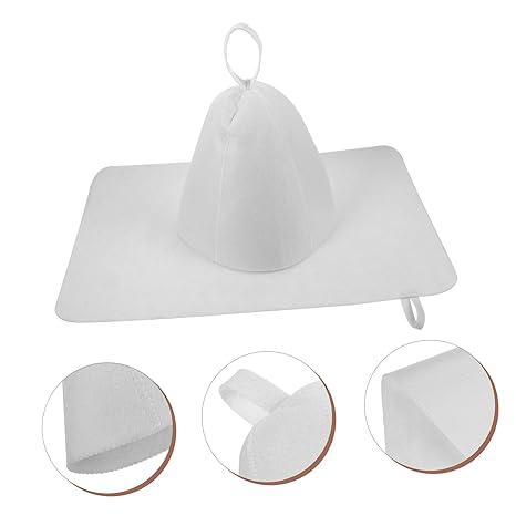 1set Water Absorbing Sauna Hat Stylish Felt Sauna Cap Pad Kit for Hair Comfortable Temperature Regulation Lightweight Reusable Accessories for Relaxation