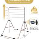 SHIWEI Gymnastics Bar for Kids, Gymnastic Kip Bar 5-Height Adjustable Home | Foldable, Indoor Outdoor Use, 140lb Capacity, for Ages 3-8, with Gymnastics Rings, Anti-Slip & Space-Saving Design