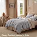 Bedsure Cotton Duvet Cover Queen - 100% Cotton Waffle Weave Grey Duvet Cover Queen Size, PureWoven Breathable Bedding Set for All Season, 3 Pieces, 90"x90"