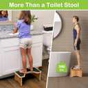 StrongTek Enhanced Squatting Toilet Stool, Wooden Potty Stool for Bathroom, Extra-Thick Wood, Sturdy 350 lbs Capacity, Comfortable Toilet Stool for Kids, Adults & Seniors