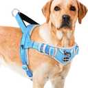 ADVENTUREMORE Dog Harness for Large Dogs No Pull, Sport Dog Halter Harness Reflective Breathable Dog Vest Escape Proof Dog Harness with Easy Control Front Clip Handle for Training Walking L-Blue