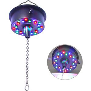 5 RPM-9 RPM Adjustable Mirror Ball Rotating Motor with 24 RGB Led Light for 4 6 8 12" Disco Balls (Not Include) for Party Decoration DJs Bands Pubs Nightclubs KTV (USB Powered/Battery Powered)