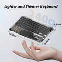 Ultra-Slim Bluetooth Keyboard with Touchpad, Wireless RGB Backlit, Portable Rechargeable Keyboard for iPad, Tablet, Laptop, Windows, Android, macOS Devices