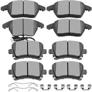 Ceramic Brake Pads Kits,SCITOO 8pcs Brakes Pads Set fit for Audi A3,A3 Quattro,TT,TT Quattro,for VW CC,for Eos,for Golf,for GTI,for Jetta,for Passat,for Passat CC,for Rabbit