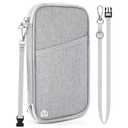Magimack Family Passport Holder for Travel, RFID Blocking Travel Document Organizer with Flexible Carrying Style, Portable Passport Wallet and Essentials for Trip (Grey)