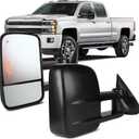 OCPTY Pair Of Power Adjusted Heated Towing Side Led Turn Signal Manual Telescopic Tow Mirrors Fit For 2003 2004 2005 2006 2007 For Chevy For Gmc Silverado Sierra (07 Classic Models