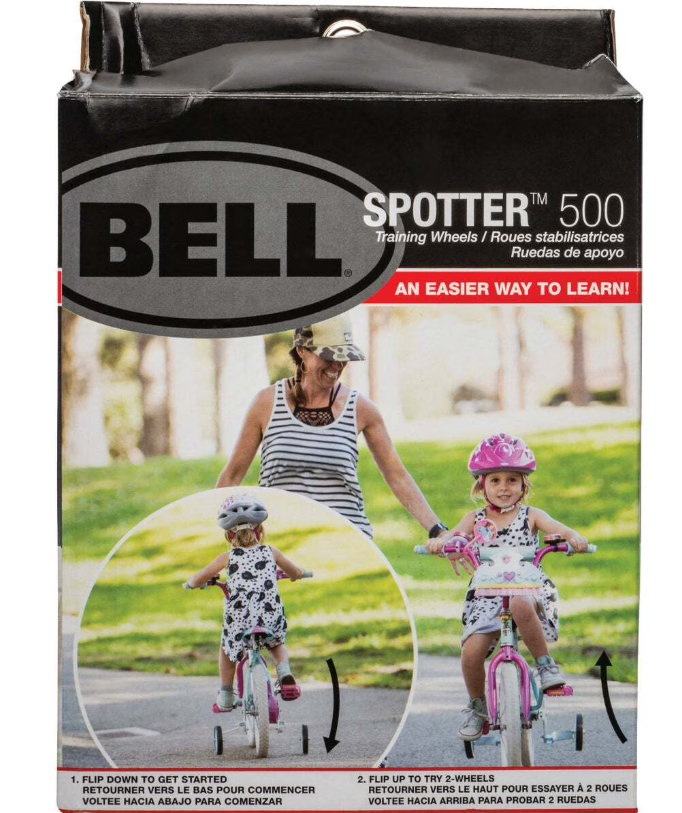 Bell Sports 7161529 Spotter 600 EZ 12 In. to 20 In. White Training Wheels