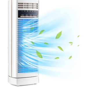 Tangkula 14-Inch Desk Fan, 90° Oscillating Small Tower Fan, Portable Quiet Cooling Table Fan w/ 3 Speeds, 4H Timer, Compact Bladeless Standing Fan for Living Room, Bedroom, Office, Desktop(White)