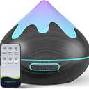 500ML Essential Oil Diffuser, Aromatherapy Diffuser with Remote Control, Multifunctional Air Diffusers for Home Office Room, Fragrance Aroma Diffuser with 7 Color LED & 2 Mist Mode, Black