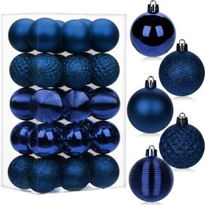 30PCS 2" Christmas Ball Ornaments Shatterproof Navy Blue Christmas Tree Decorations Xmas Tree Balls Halloween Ornaments Dcor