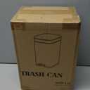 rejomiik Small Bathroom Trash Can with Lid 1.9 Gallon Step Trash Can Slim Garbage Can with Soft-Close Waste Bin for Bathroom, Bedroom, Office, Dorm, RV, Off-White