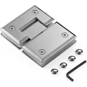 Ranbo Heavy Duty 180 Degree Shower Door Hinge, Solid 5mm 304 Stainless Steel, Glass-to-Glass Mount, for 5/16"-1/2" (8mm-12mm) Frameless Doors, One-Piece Precision Cast, Polished Chrome, 1 PC Ranbo Heavy Duty 180 Degree Shower Door Hinge, Solid 5mm 304 Stainless Steel, Glass-to-Glass Mount, for 5/16"-1/2" (8mm-12mm) Frameless Doors, One-Piece Precision Cast, Polished Chrome, 1 PC