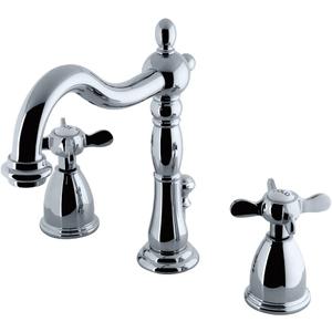 Kingston Brass KB1971BEX Widespread Lavatory Faucet with Retail Pop-Up, Polished Chrome, 6-1/2" In Spout Reach