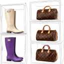 3 Pack XXX-Large Acrylic Purse Box Organizer 17.3x13x13'' Clear Handbag Organizer Acrylic Box Display Case with Magnetic Attraction Lid, Showcase for Tote Bag, Helmet, Tall Boots, Super Large Figures