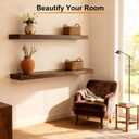 Floating Shelves for Wall,Wall Shelves for Decor Storage,Display Shelving 36 inch Set of 2,Wall Mounted Wood Shelf for Bedroom,Living Room,Bathroom,Kitchen,Brown (2pcs,Brown), 7.8"D x 36"W x 1.73"H