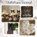 180 Pcs Halloween Black Bow Party Decor, 4 Sizes Satin Ribbon Twist Tie Bowknot for Halloween Christmas Tree Coquette Party Decor Cake Balloon Gift Wrapping DIY Craft Birthday Wedding Banquet