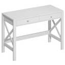 ChooChoo Computer Desk Study for Home Office, Modern Simple 40 Inches White Desk with Drawers, Makeup Vanity Console Table