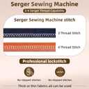2026 Serger Overlock Machine with 3/4 Thread Capability, Metal Frame Serger Sewing Machine 1,250 Stitches/Minute, 12 Stitch Patterns, Re-thread Guide, Foot Controller for Home, LED Light, White