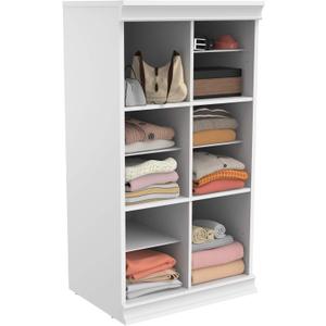 ClosetMaid Modular Storage Shelf Unit with 12 Adjustable Shelves & Dividers, White