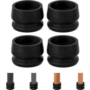 TQVAI Large Bed Risers Heavy Duty, 3" H(Inner 2" H), 2200 LBS Loading Capacity, Anti-Fall Edge, 4 Pack Wooden Bed Lifts Risers with Non-Slip Pads for King Queen Twin Full Bed Frame, Black