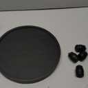 Tikea Farmhouse Wood Display Riser, 10 in. Farmhouse Pedestal Stand for Living Room Kitchen Bathroom Counter Decor, Round Display Tray for Coffee and Soap Dispenser (Black)