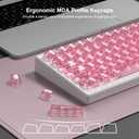 Dagaladoo Pink Clear Keyboard keycaps,Transparent keycaps 60 75 100 Percent,Ceramic Jelly Key caps Set,Shine Through Crystal caps,MDA Profile Key caps for Mechanical Keyboard(115Key)
