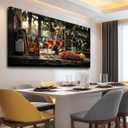 hyidecorart Wall Art For Kitchen Wall Decor For Living Room Wine Glass Wall Dining Room Painting Still Life Goblet Canvas Wall Pictures Sunrise Sunset Landscape Poster Bar Restaurant Decoration