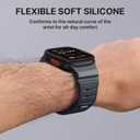 Bandletic Magnetic Watchband Compatible with Apple Watch Bands, Soft Silicone Replacement Strapsc for iWatch 49mm(Ultra 3/2/1),46mm(11/10),45mm(9/8/7),44mm(SE3/SE2/SE/6/5/4),42mm(3/2/1),Charcoal-Black