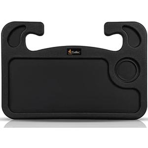 EcoNour 2 in 1 Car Steering Wheel Desk, Tray for Laptop Car Mount with Pen Holder| Food Tray for Eating with Drinks Holder | Multipurpose Travel Car Accessories