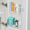 9.6 Acrylic Straw Holder & Cabinet Door Organizer Set, Adjustable Height for Mixed Straw Sizes, Transparent Design, Drainage Holes, Adhesive Installation - Kitchen Cabinet Organizer for Small Spaces