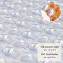 OTHWAY Bath Tub Shower Mat Non Slip, Bathtub Floor Liner Mats for Inside Shower Bathroom, Suction Cups and Drain Holes for Feet Scrubbing, Machine Washable, Soft on Feet, 35x16 Inch, Transparent