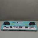 61 Key Piano Keyboard with Microphone, Electric Piano, Blue | Dual Speakers with LED Display, 16 Tones 10 Rhythms 8 Percussion, Record and Playback, Starter Gift for Kids Beginners