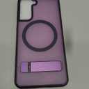 OWKEY for Samsung Galaxy S21 Case with Stand, Magnetic Shockproof Case Fit for Magsafe Translucent Matte Cover for Samsung S21, Purple