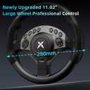 NBCP F9 PC Racing Wheel with Sequential Shifter and Linear Pedal | Hall Magnetic Induction, 270/450/900 Angle Switching,11.02",Tilt-Adjustable, Dual Vibration Motor, for PC/PS3/Euro Truck 2