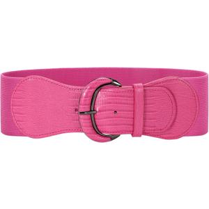 JASGOOD Women Stretchy Wide Waist Belt for Dress Ladies Vintage Elastic Belt (Pink)