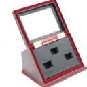 Sports Championship Rings Wooden Display case Shadow Box Without Rings (3 Slots)